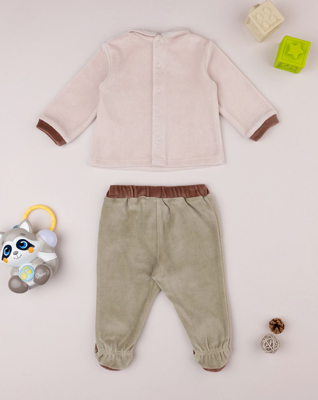 βρεφικό σετ σενίλ μπλούζα και γκέτα woods για αγόρι - Prénatal