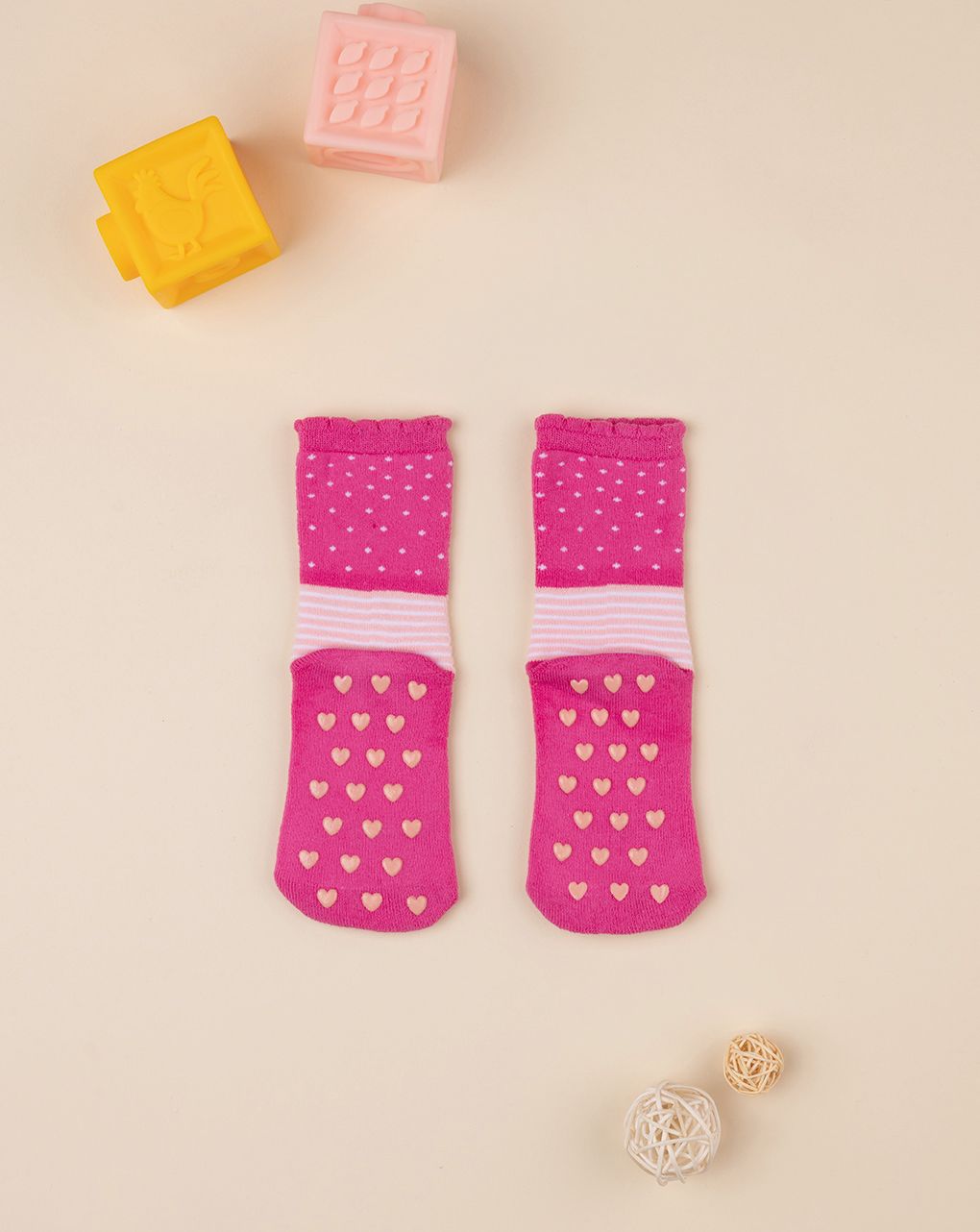 παιδικά αντιολισθητικά καλτσάκια με λαγουδάκια για κορίτσι - Prénatal