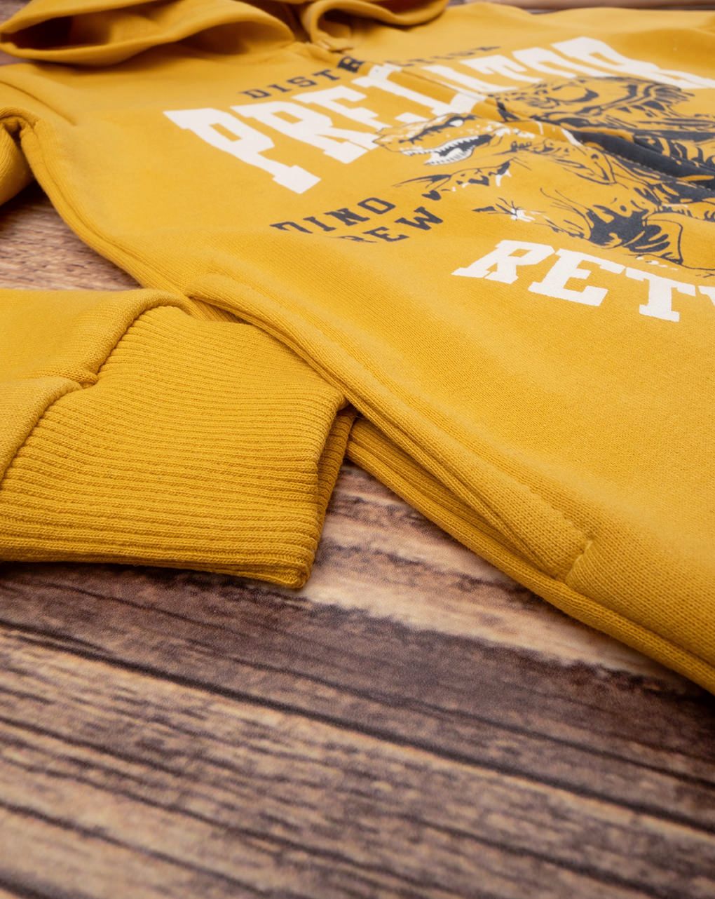 παιδική ζακέτα φούτερ κίτρινη με δεινόσαυρο για αγόρι - Prénatal