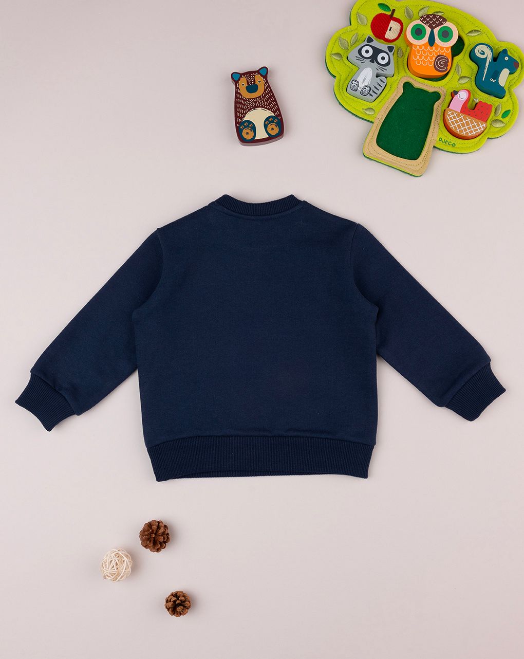 βρεφική μπλούζα φούτερ μπλε it's fun time για αγόρι - Prénatal