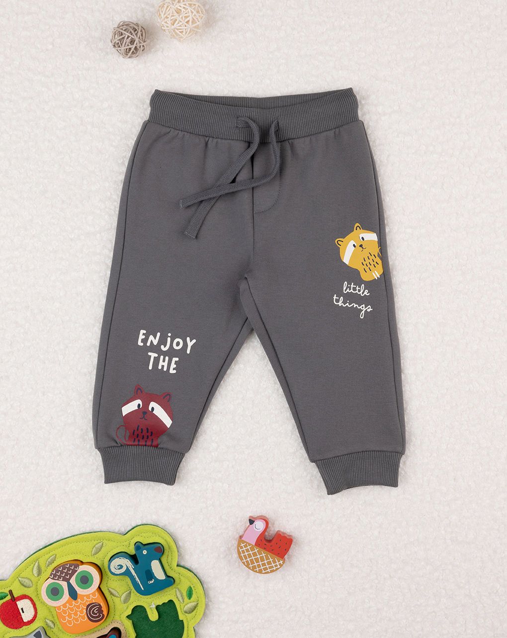βρεφικό παντελόνι φούτερ γκρι woods για αγόρι - Prénatal