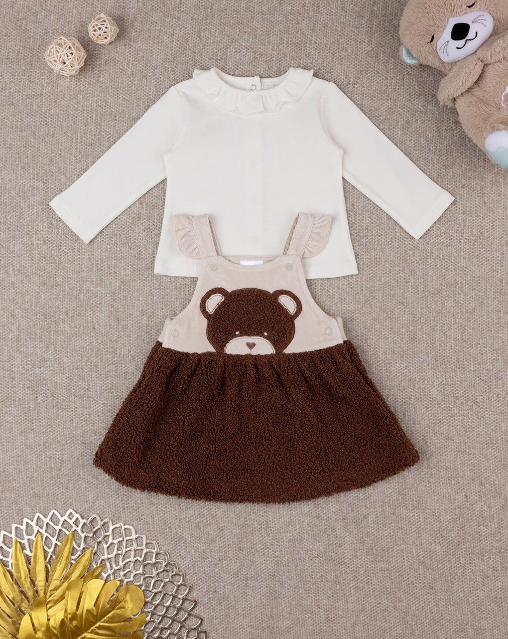 βρεφικό σετ μπλούζα και φόρεμα teddy για κορίτσι - Prénatal