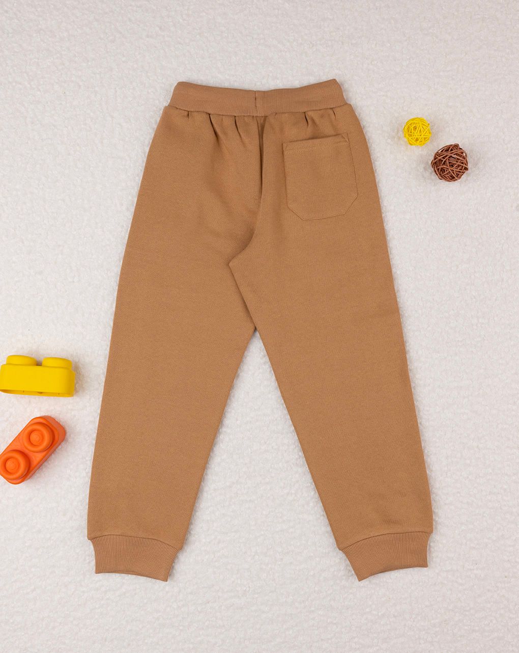 παιδικό παντελόνι φόρμας καφέ με ένθετα για αγόρι - Prénatal
