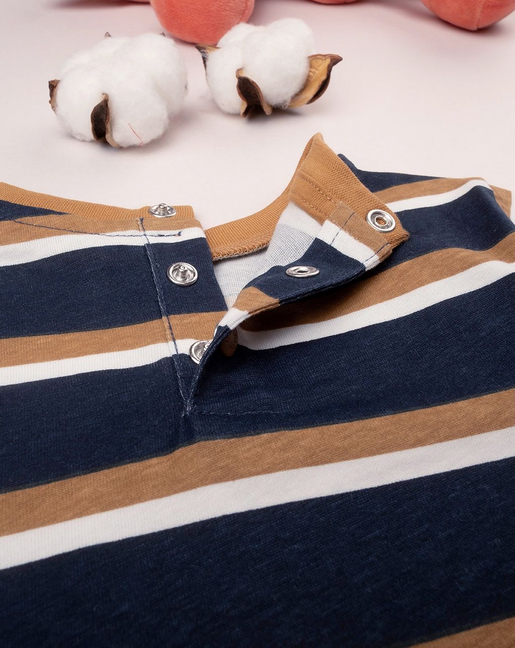 βρεφική μπλούζα ριγέ μπλε/καφέ για αγόρι - Prénatal