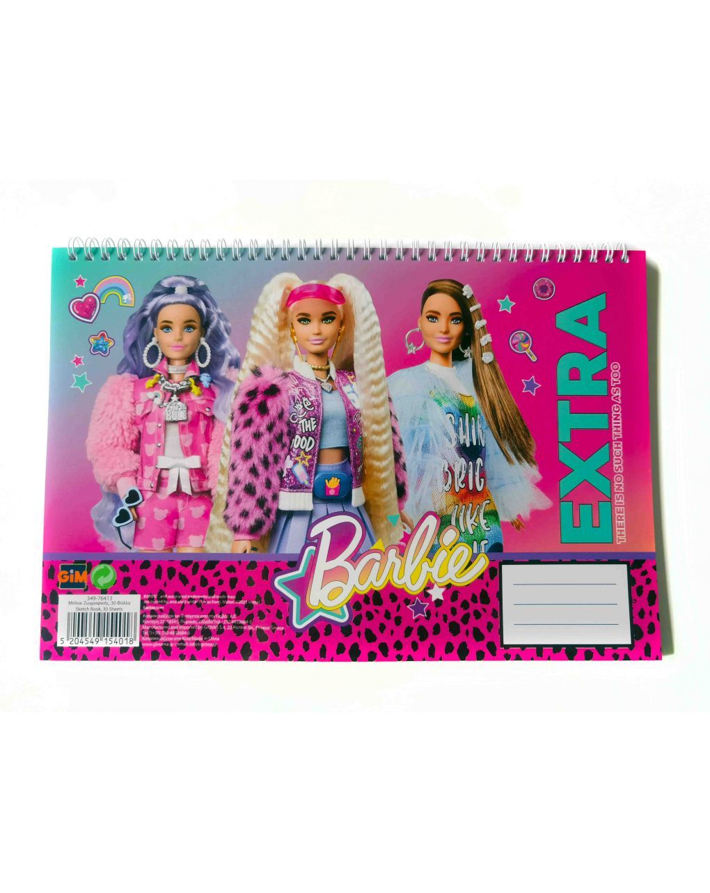 Gim μπλοκ ζωγραφικής α4 σπιράλ 30 φύλλων barbie 349-76413