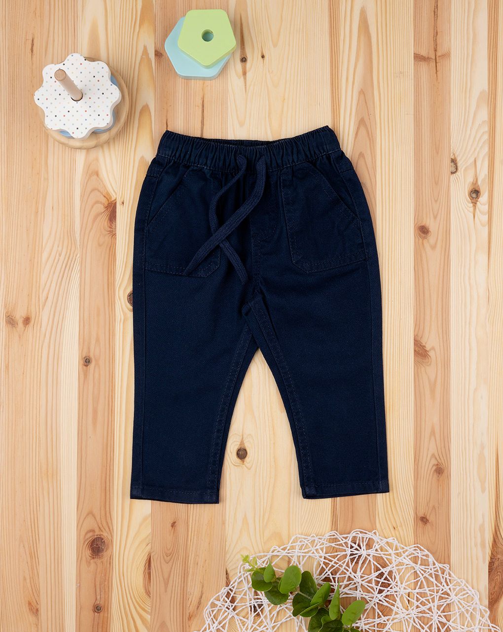 βρεφικό παντελόνι twill μπλε σκούρο για αγόρι - Prénatal