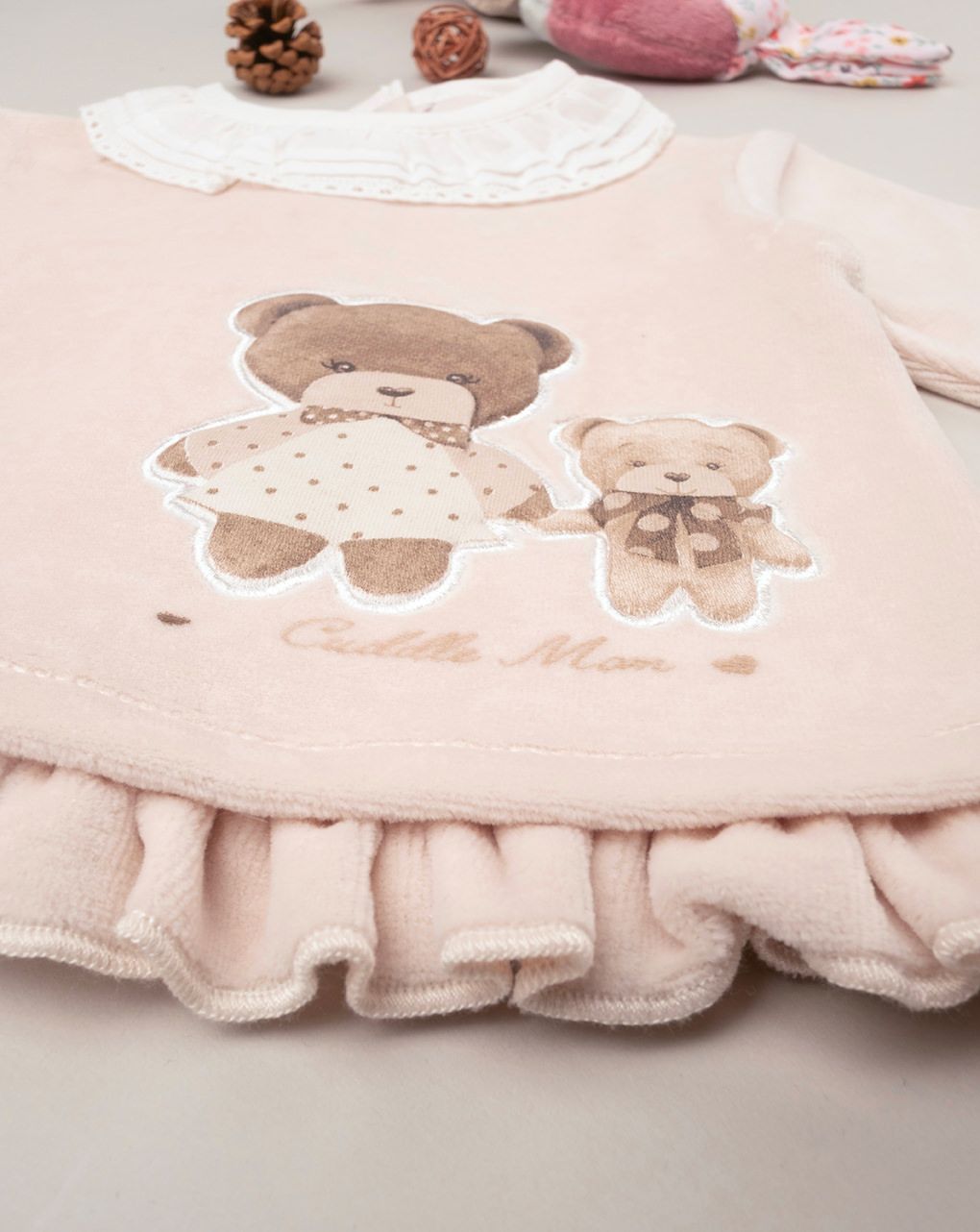 βρεφικό σετ σενίλ μπλούζα και γκέτα teddy για κορίτσι - Prénatal