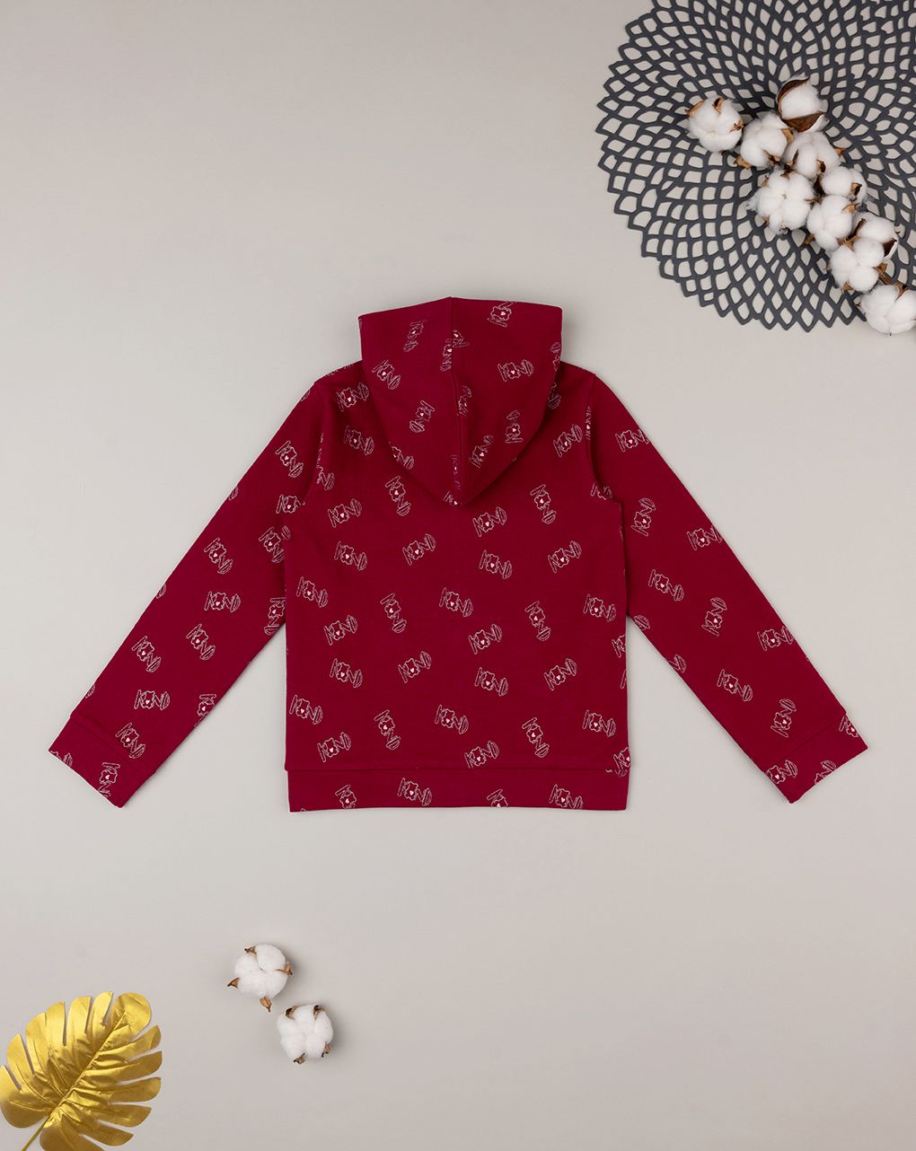 παιδική ζακέτα φούτερ μπορντώ με αρκουδάκια για κορίτσι - Prénatal