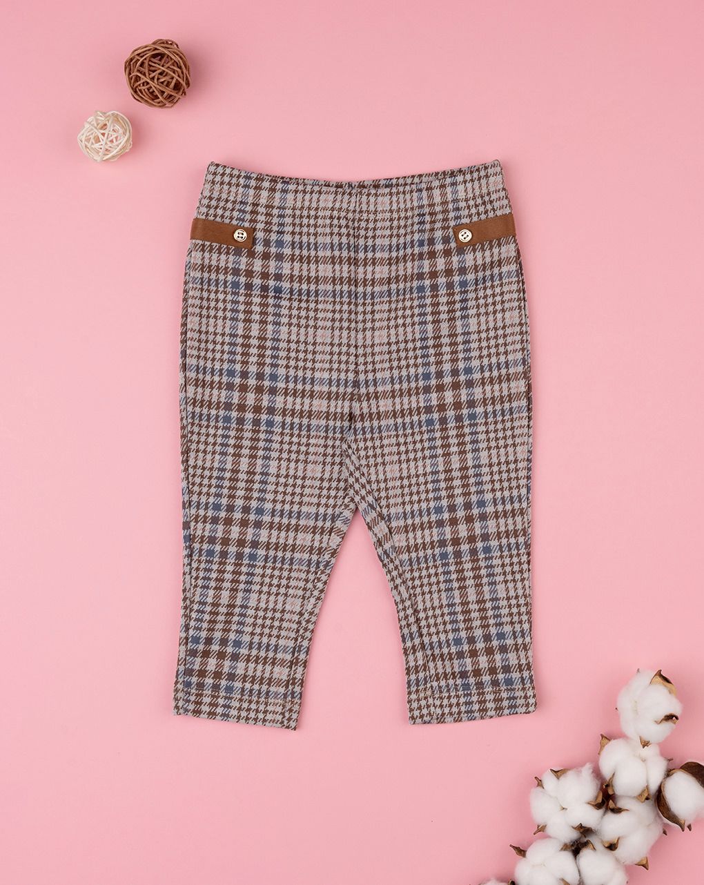 βρεφικό κολάν καρό καφέ για κορίτσι - Prénatal