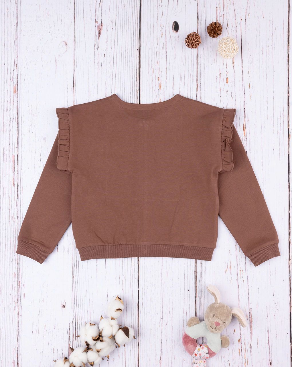 παιδική ζακέτα φούτερ καφέ cute για κορίτσι - Prénatal