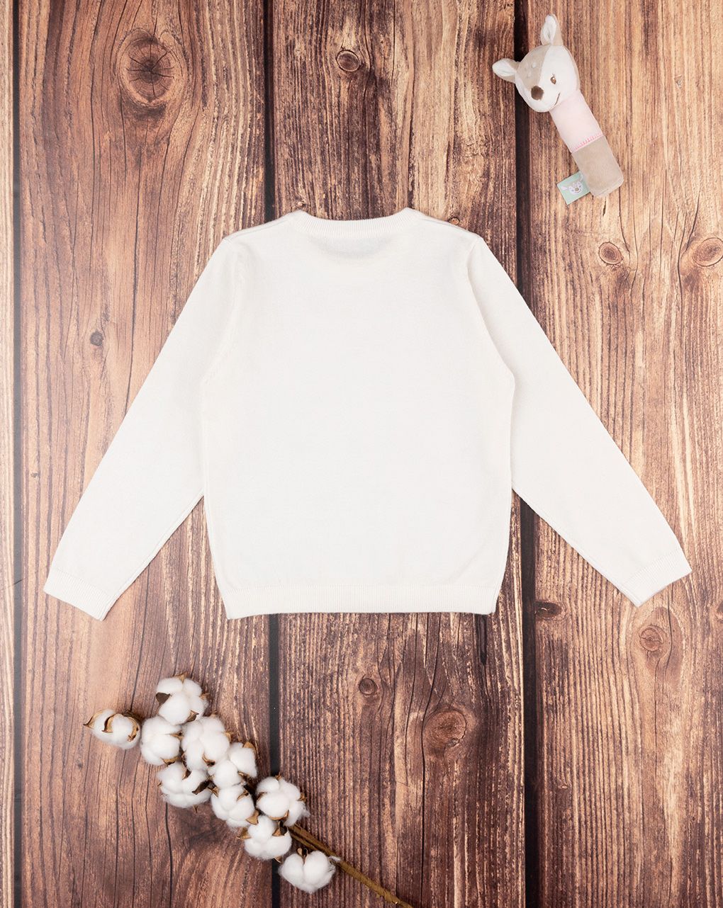 παιδικό πουλόβερ λευκό με παγιέτες για κορίτσι - Prénatal