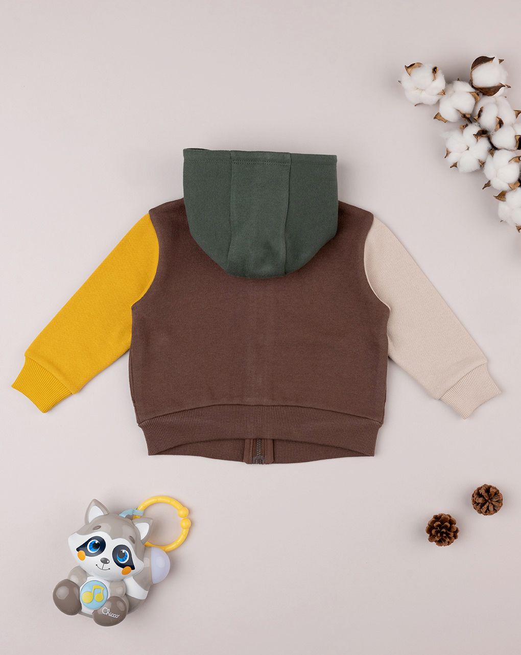 βρεφική ζακέτα φούτερ καφέ wild για αγόρι - Prénatal