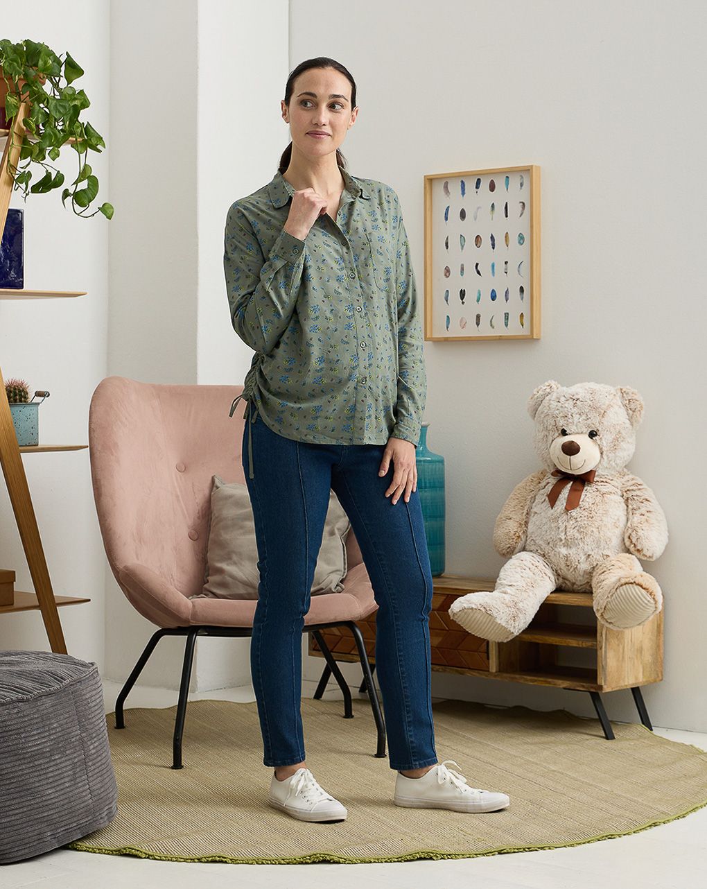 γυναικείο τζιν παντελόνι εγκυμοσύνης μπλε slim - Prénatal