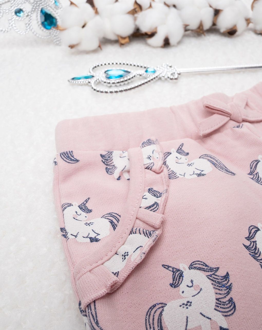 βρεφικό παντελόνι φούτερ ροζ με μονόκερους για κορίτσι - Prénatal