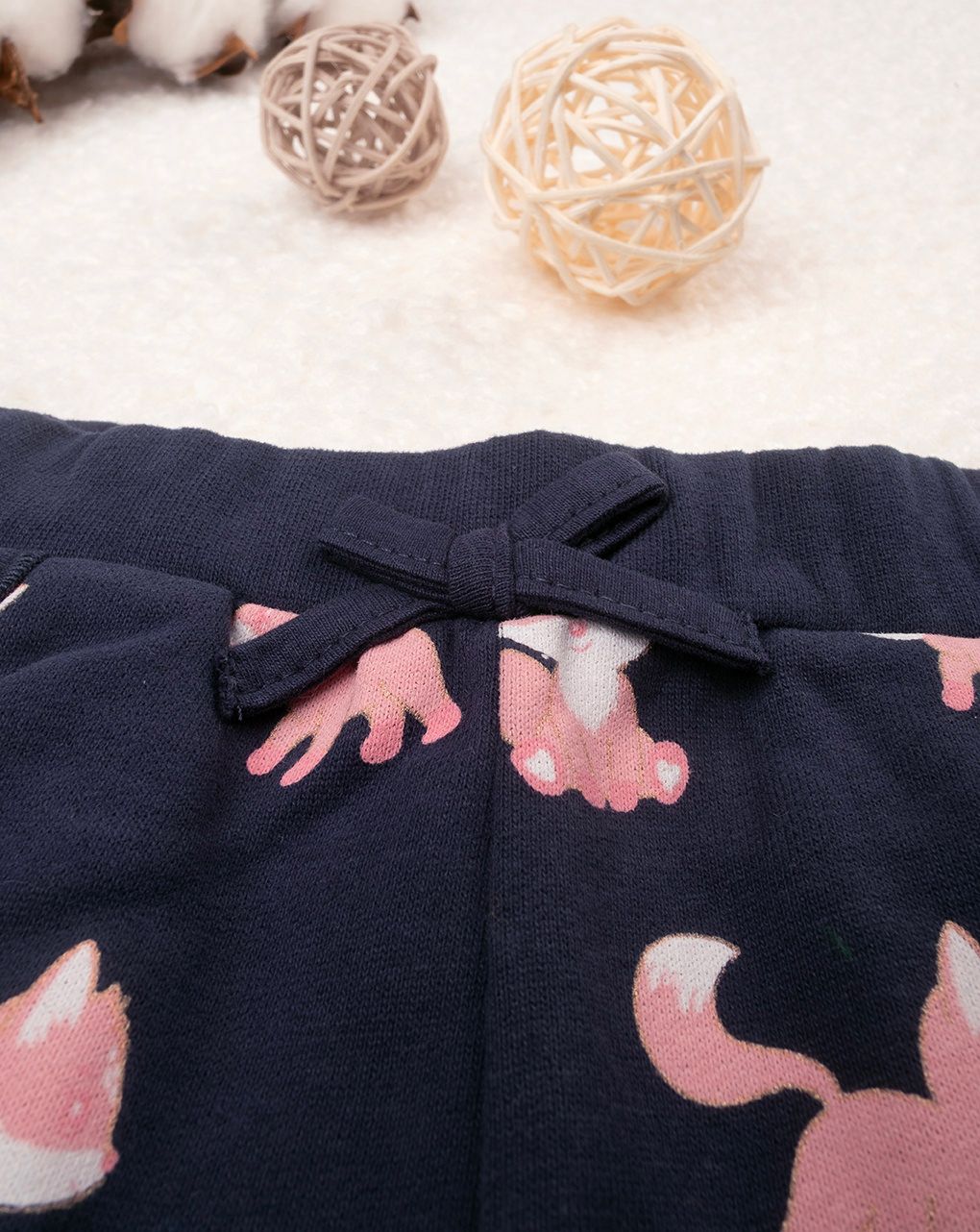 βρεφικό παντελόνι φούτερ μπλε με αλεπούδες για κορίτσι - Prénatal