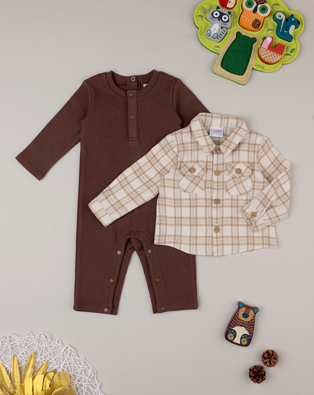 βρεφικό σετ φορμάκι και overshirt για αγόρι - Prénatal