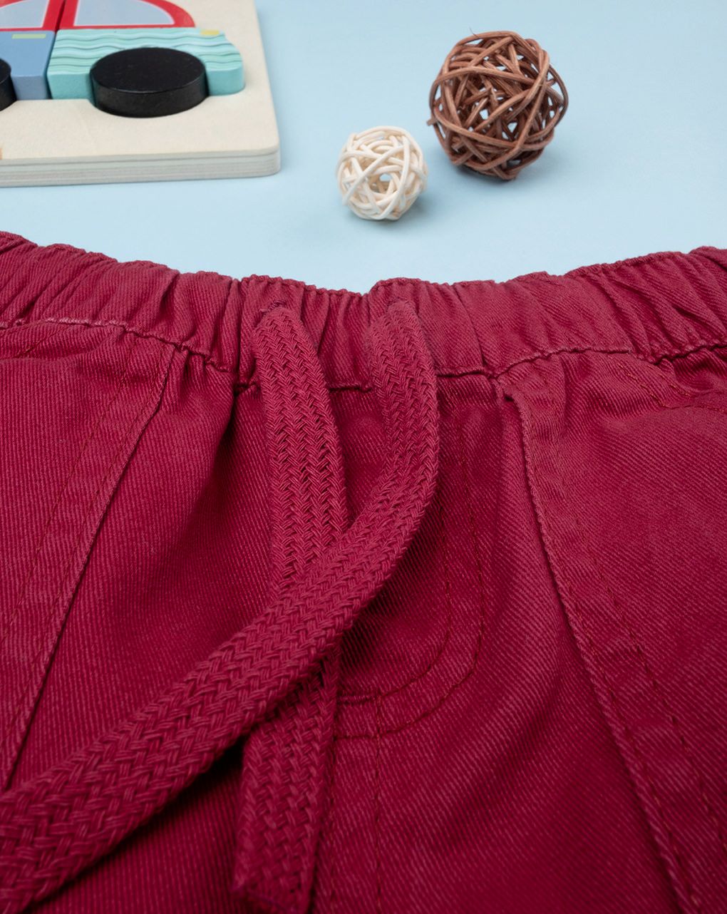 βρεφικό παντελόνι twill μπορντώ για αγόρι - Prénatal