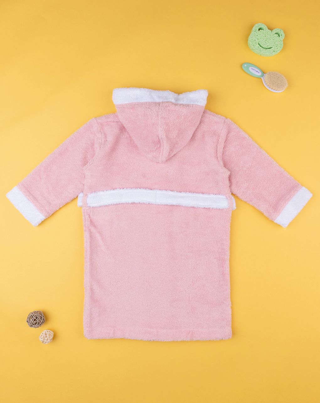 παιδικό μπουρνούζι ροζ με κουκούλα για κορίτσι - Prénatal