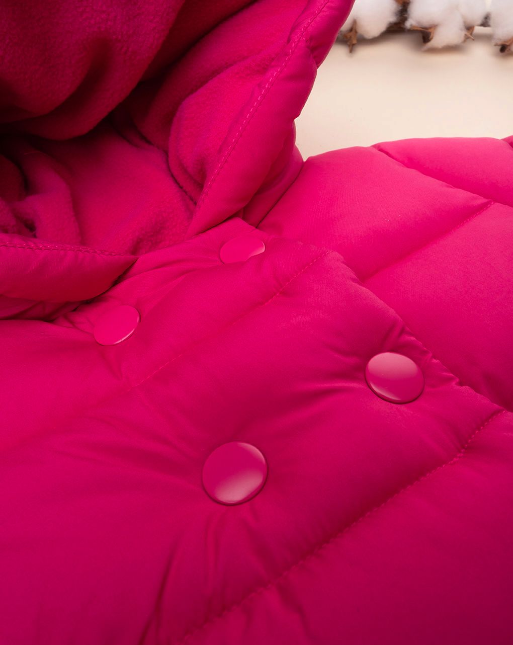βρεφικό μπουφάν φουσκωτό φούξια με βολάν για κορίτσι - Prénatal