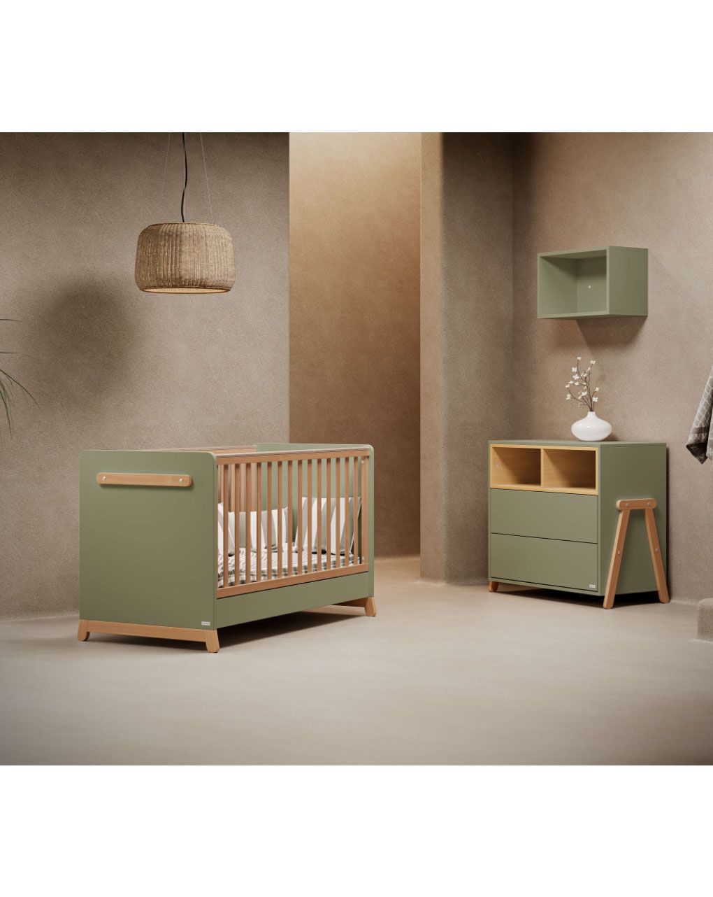 Casababy βρεφικό κρεβάτι μετατρεπόμενο σε προεφηβικό palmer olive 590306 - CASABABY