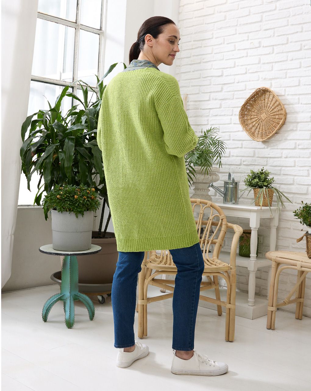 γυναικεία ζακέτα πλεκτή εγκυμοσύνης/θηλασμού πράσινη oversized - Prénatal