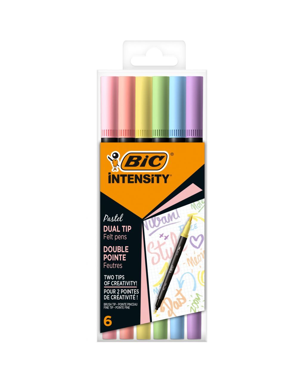 Bic μαρκαδόροι παστέλ intensity dual tip 6 τεμαχίων 503826 - BIC VIOLEX