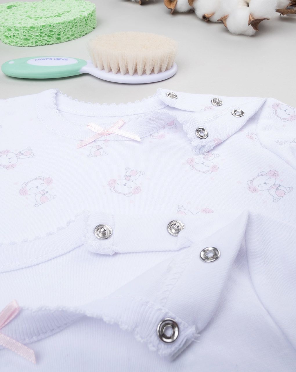 βρεφικά κορμάκια πακέτο x2 με αρκουδάκια για κορίτσι - Prénatal