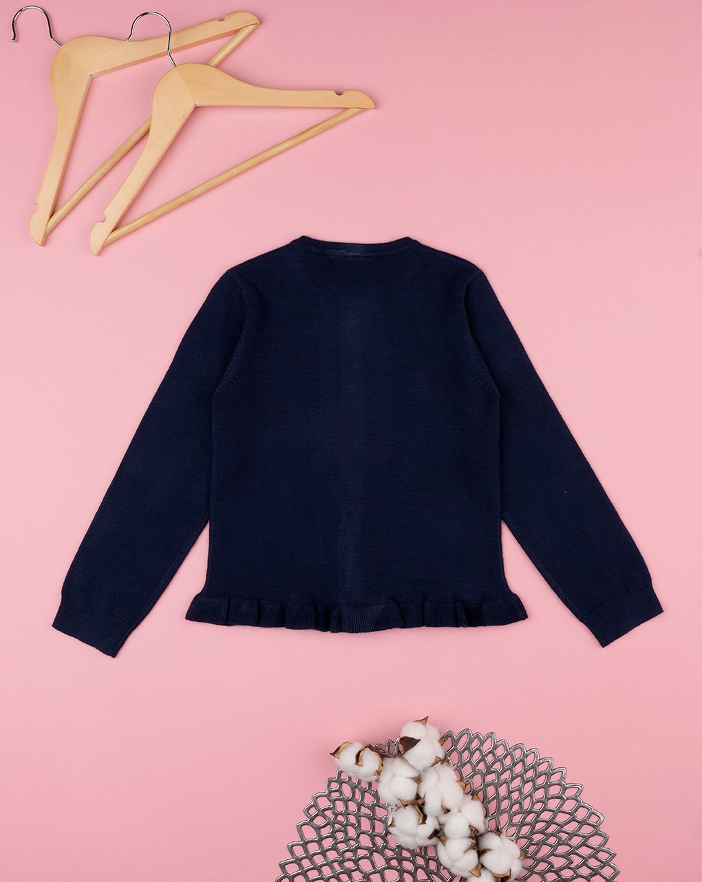 παιδική πλεκτή ζακέτα μπλε σκούρο για κορίτσι - Prénatal