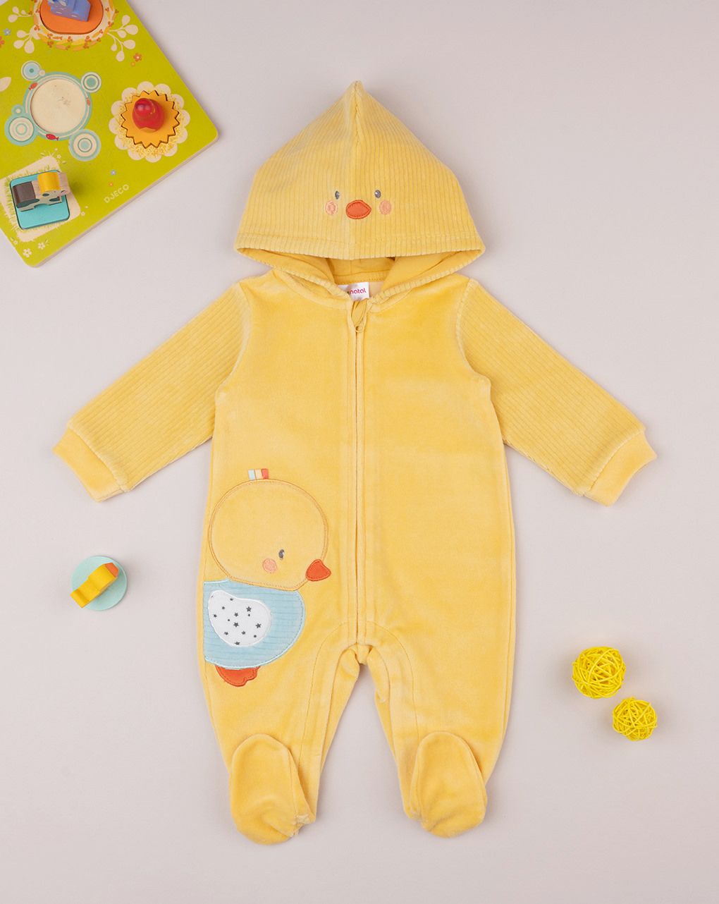 βρεφικό φορμάκι κίτρινο με παπάκι unisex - Prénatal