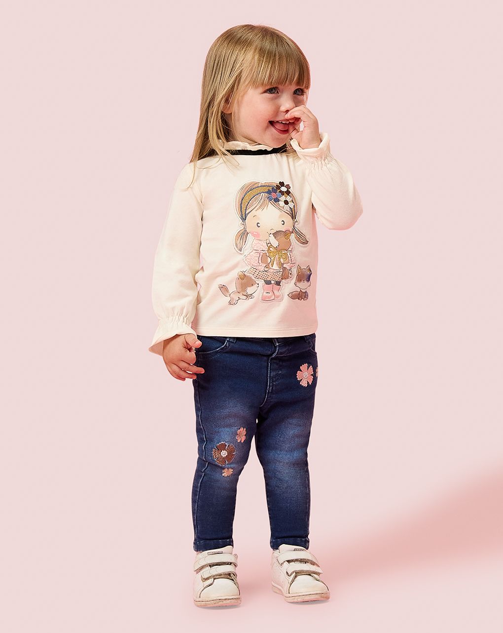 βρεφική μπλούζα κρεμ central park για κορίτσι