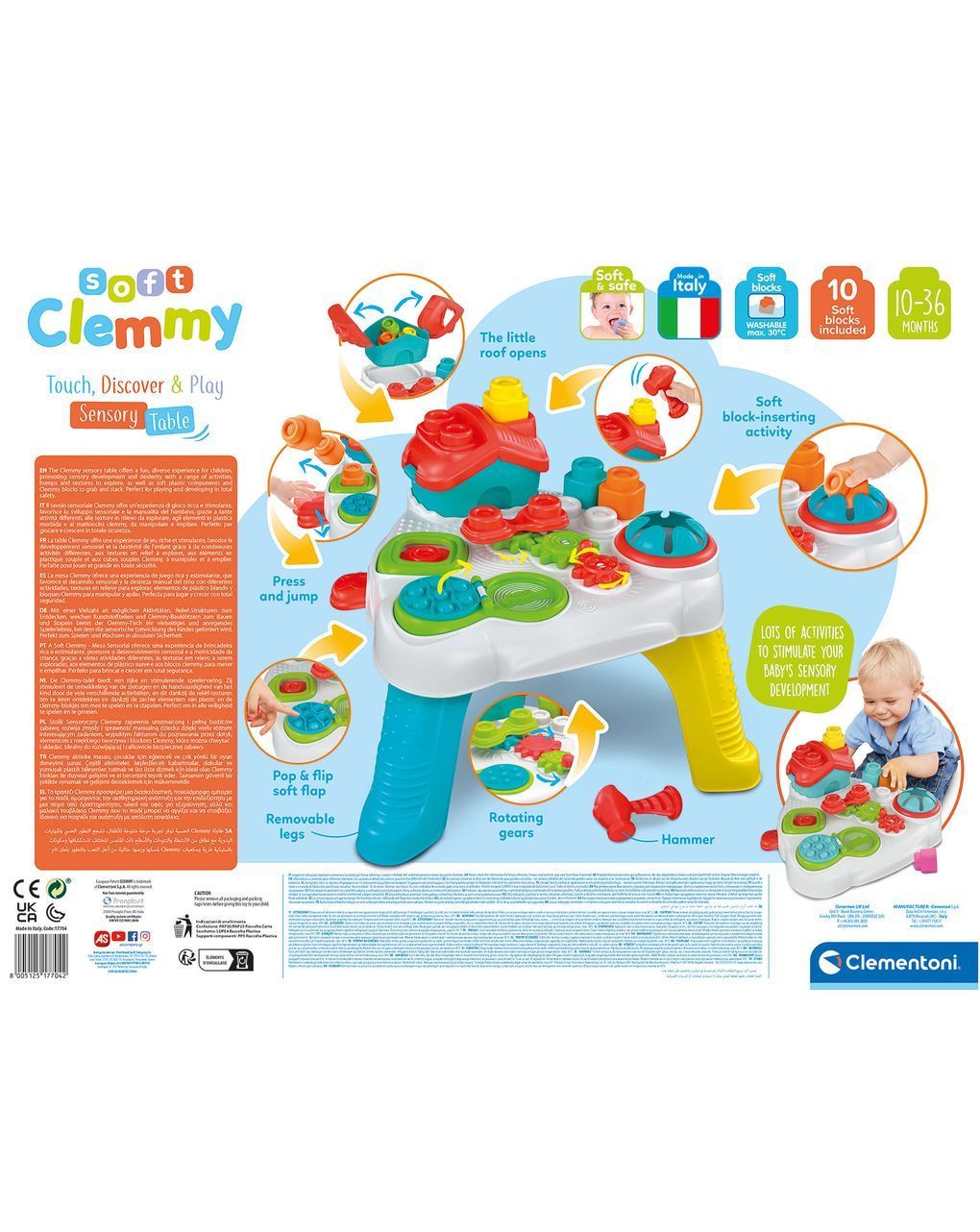 Baby clementoni soft clemmy αισθητηριακό τραπέζι για 12-36 μηνών 1033-17704 - Clemmy