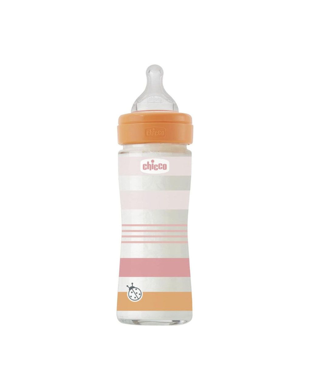 Chicco μπιμπερό γυάλινο well being 240ml orange 0+ μηνών - Chicco
