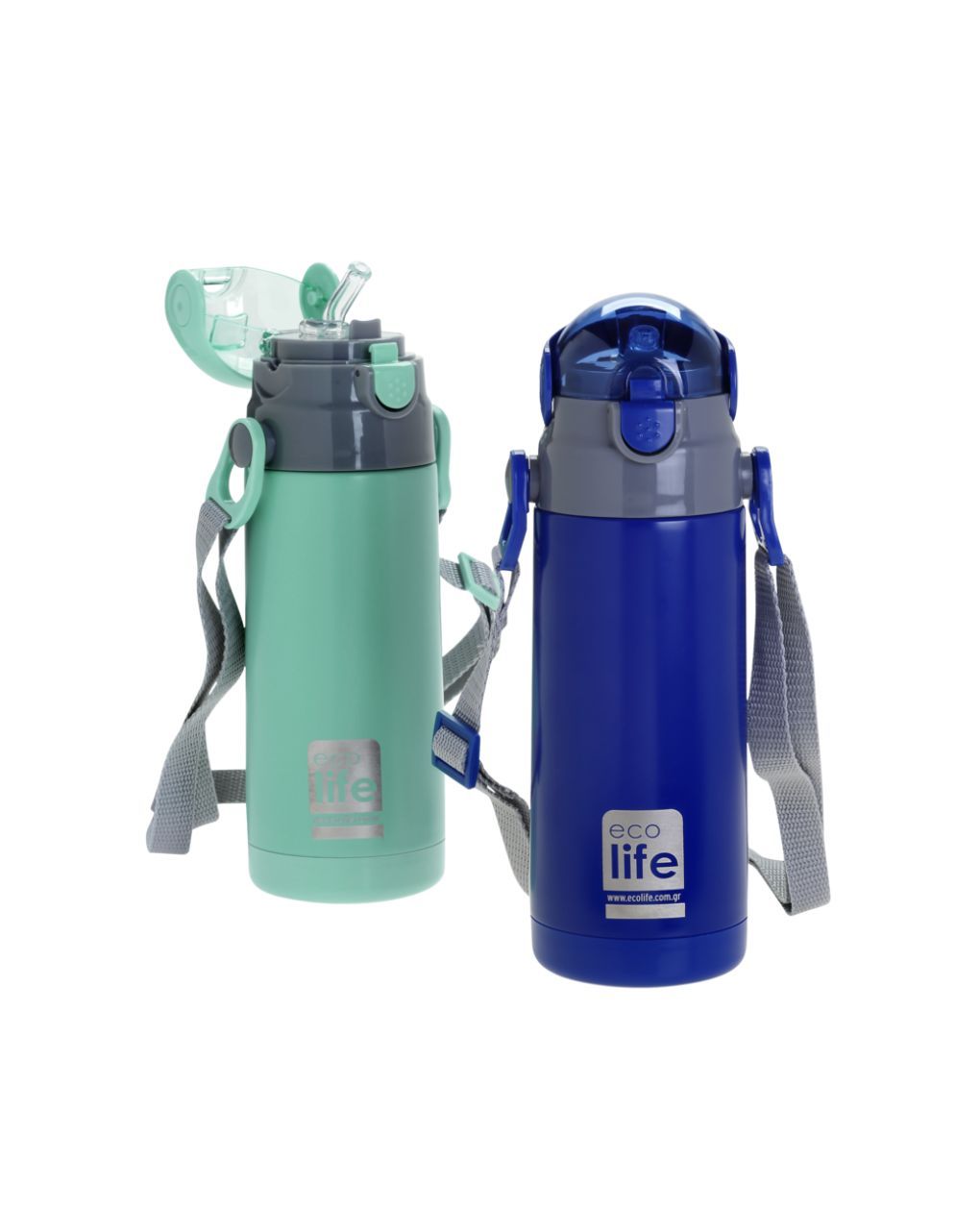 Ecolife ανοξείδωτο παγούρι με καλαμάκι kids thermos 400ml mint 33-bo-2988 - Ecolife
