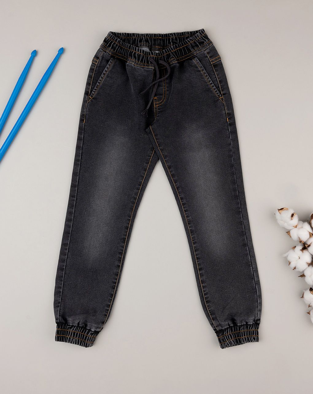 παιδικό τζιν παντελόνι γκρι σκούρο για αγόρι - Prénatal