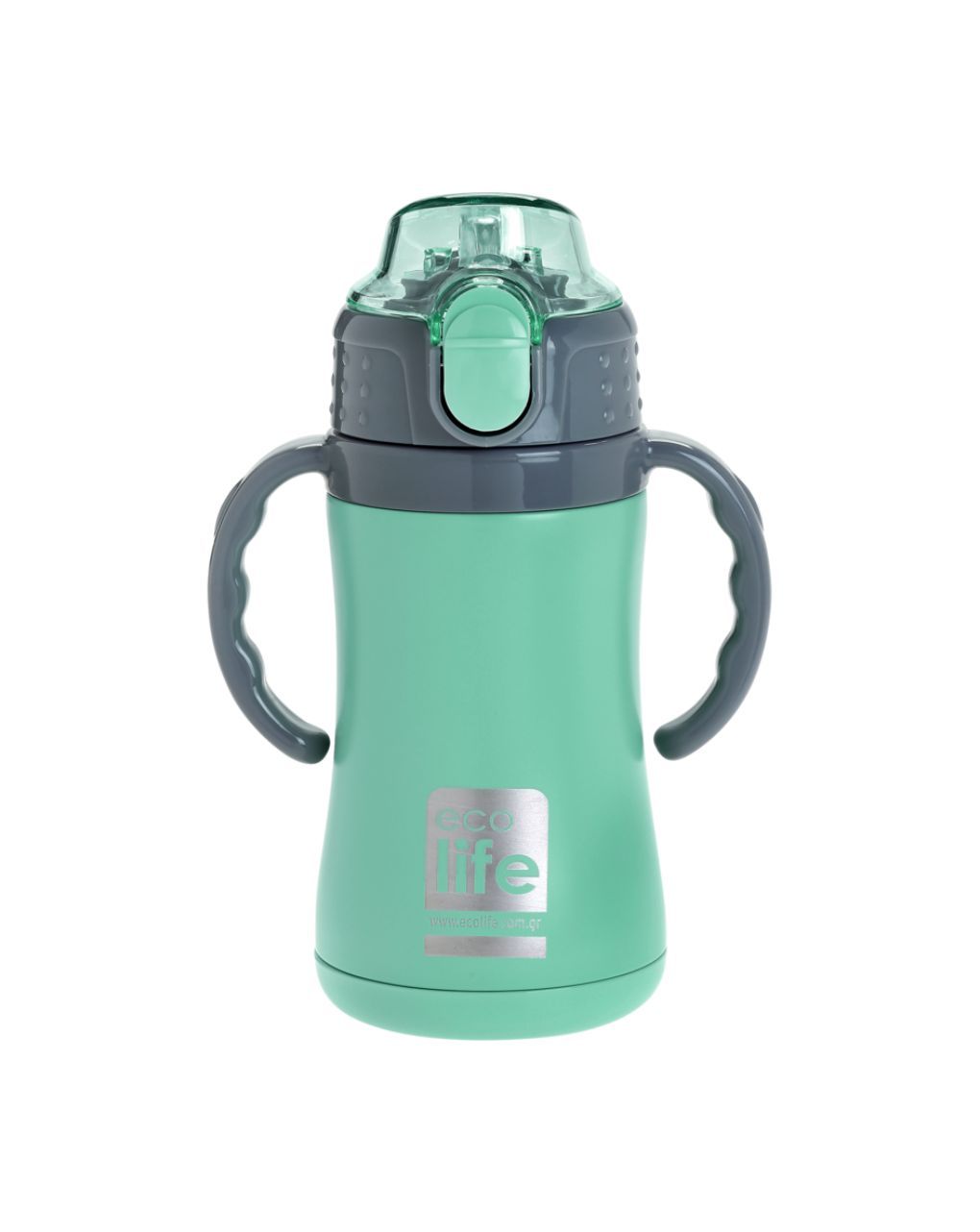 Ecolife ανοξείδωτο παγούρι με καλαμάκι kids thermos 300ml mint 33-bo-2991 - Ecolife