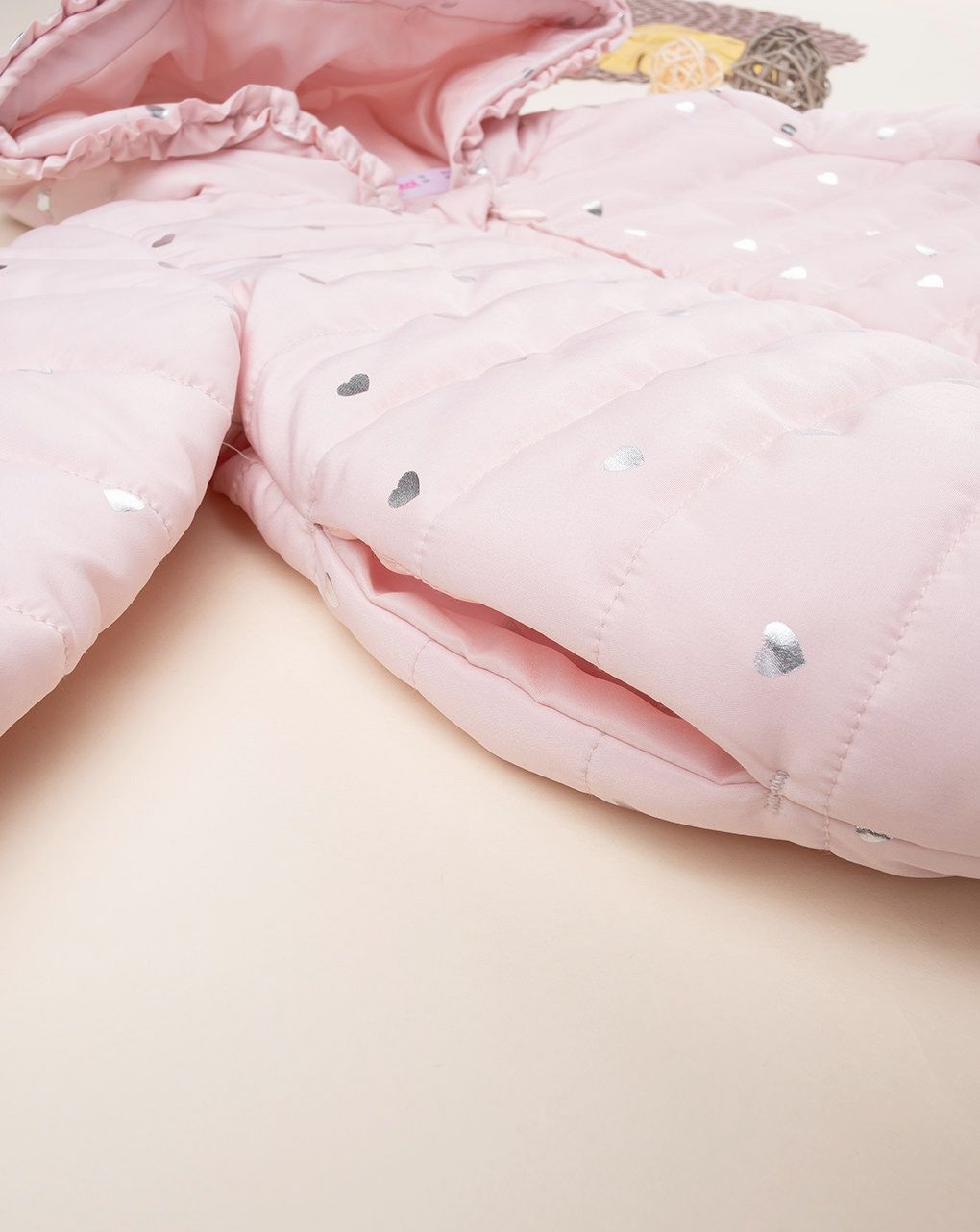 βρεφικό μπουφάν φουσκωτό με καρδούλες για κορίτσι - Prénatal