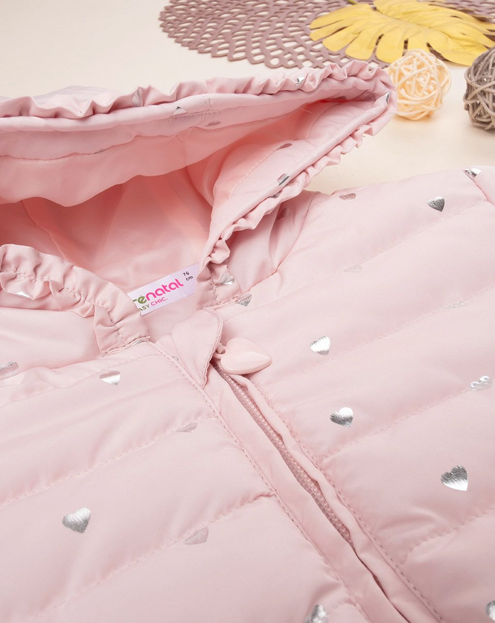 βρεφικό μπουφάν φουσκωτό με καρδούλες για κορίτσι - Prénatal