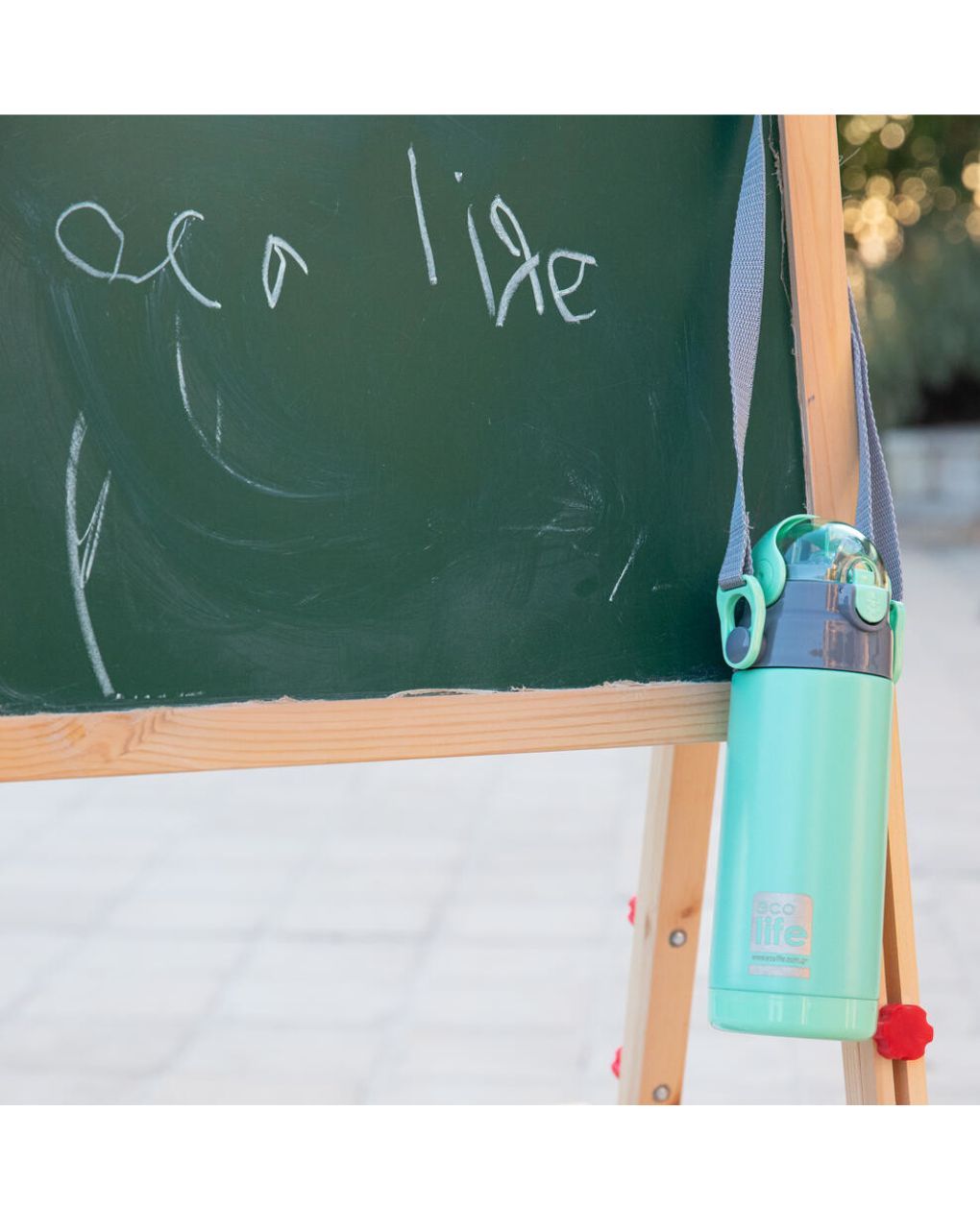 Ecolife ανοξείδωτο παγούρι με καλαμάκι kids thermos 400ml mint 33-bo-2988 - Ecolife