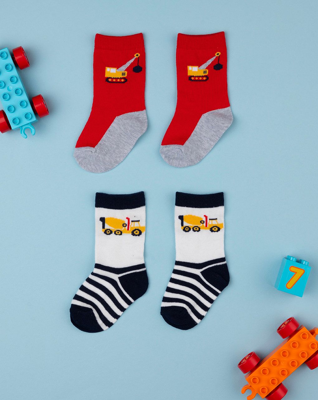 βρεφικά καλτσάκια με οχήματα πακέτο x2 για αγόρι - Prénatal