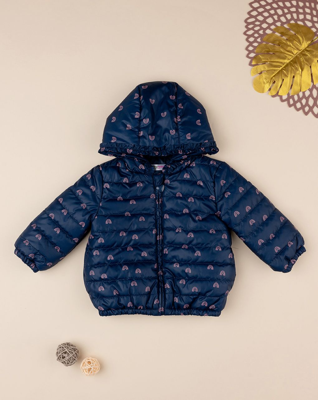 βρεφικό μπουφάν φουσκωτό με ουράνια τόξα για κορίτσι - Prénatal