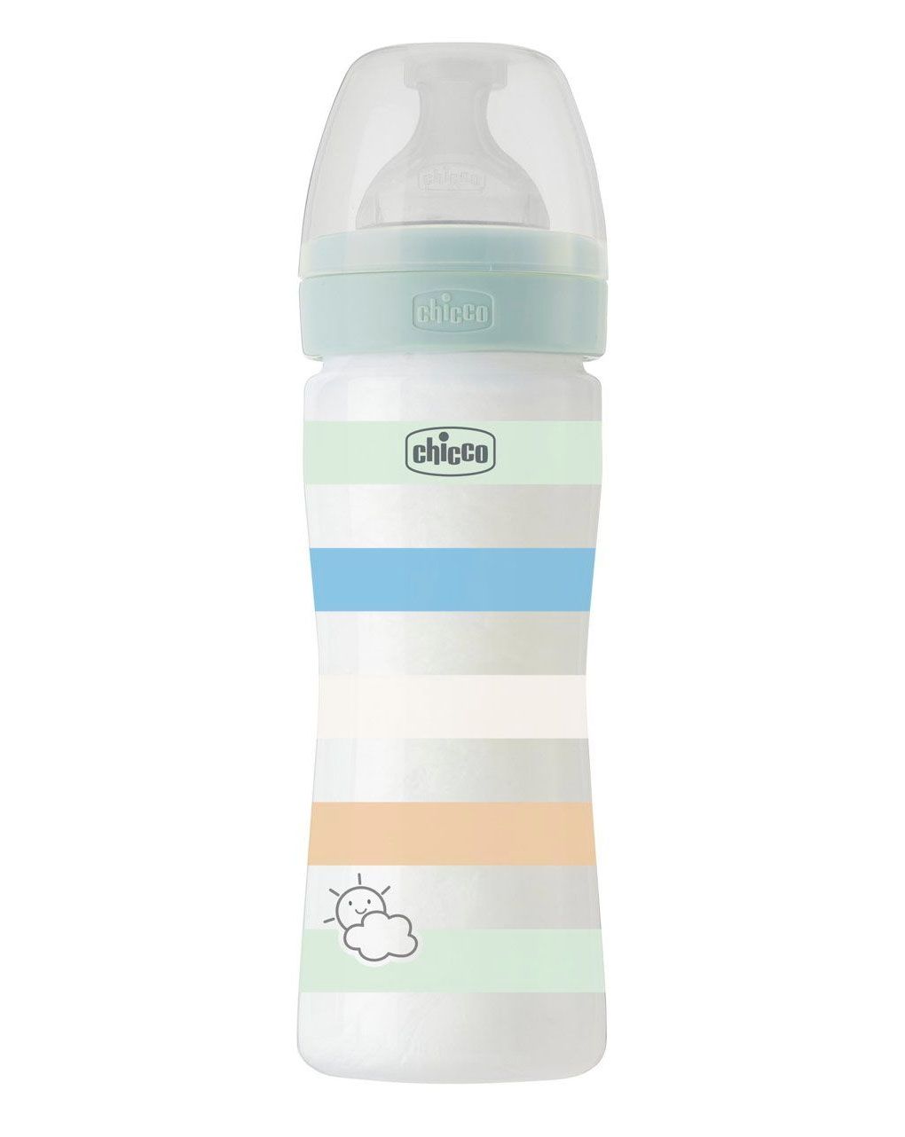Chicco μπιμπερό πλαστικό well being 250ml green boy 2+ μηνών