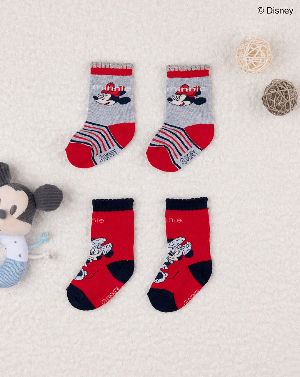βρεφικά καλτσάκια με τη minnie x2 για κορίτσι