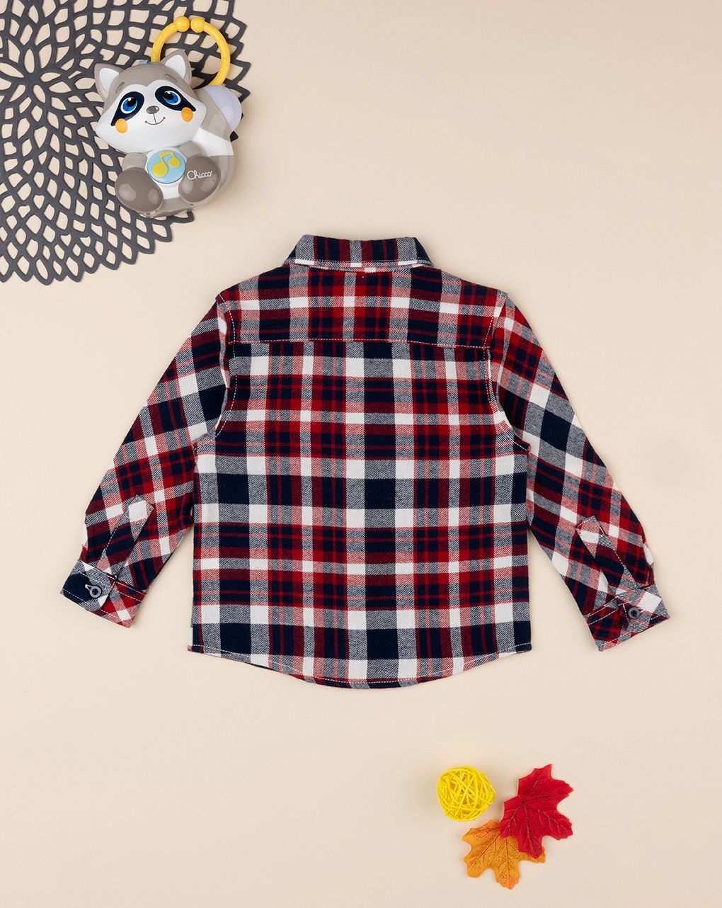 βρεφικό πουκάμισο καρό με σκυλάκι για αγόρι - Prénatal