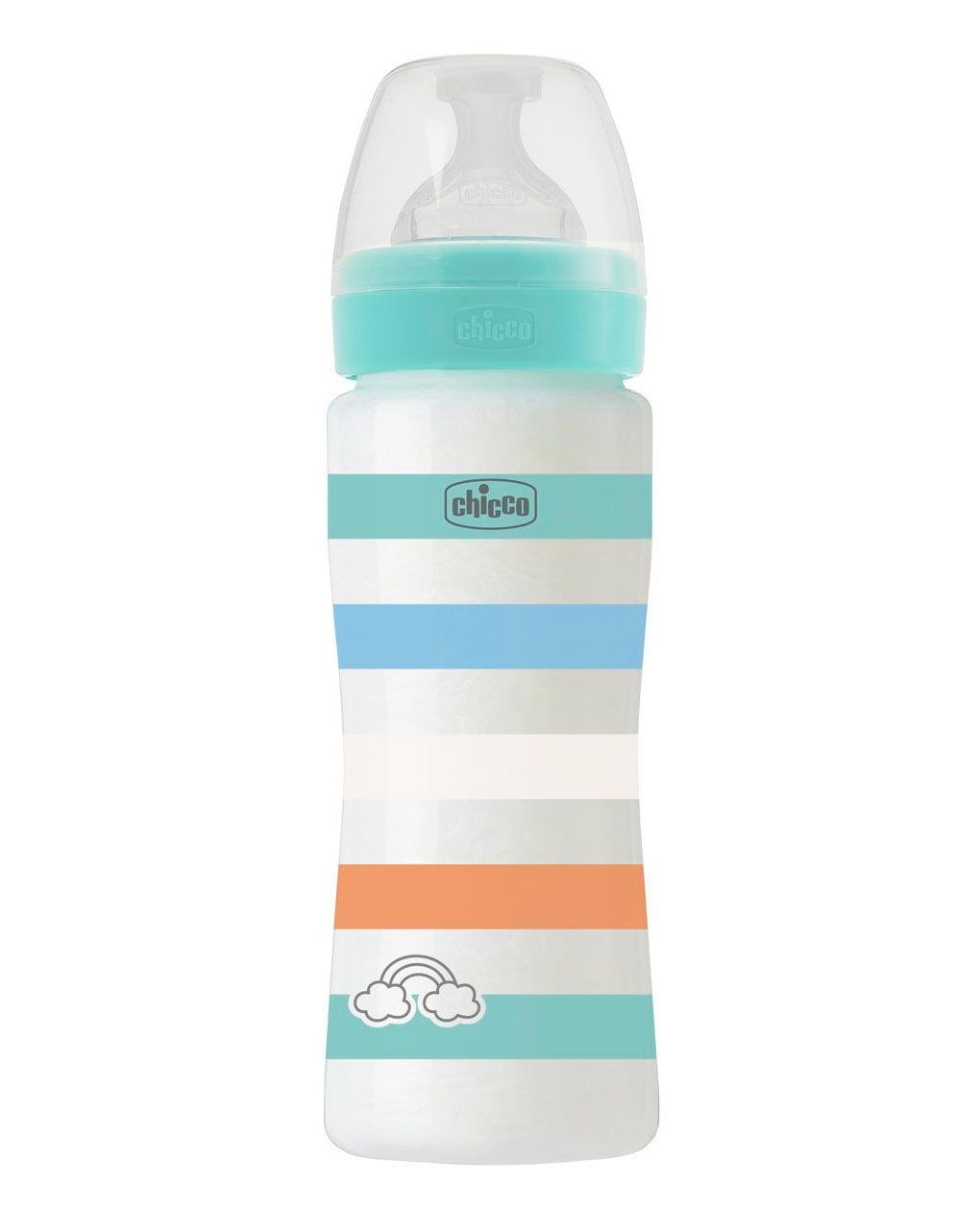 Chicco μπιμπερό πλαστικό well being 330ml green boy 4+ μηνών