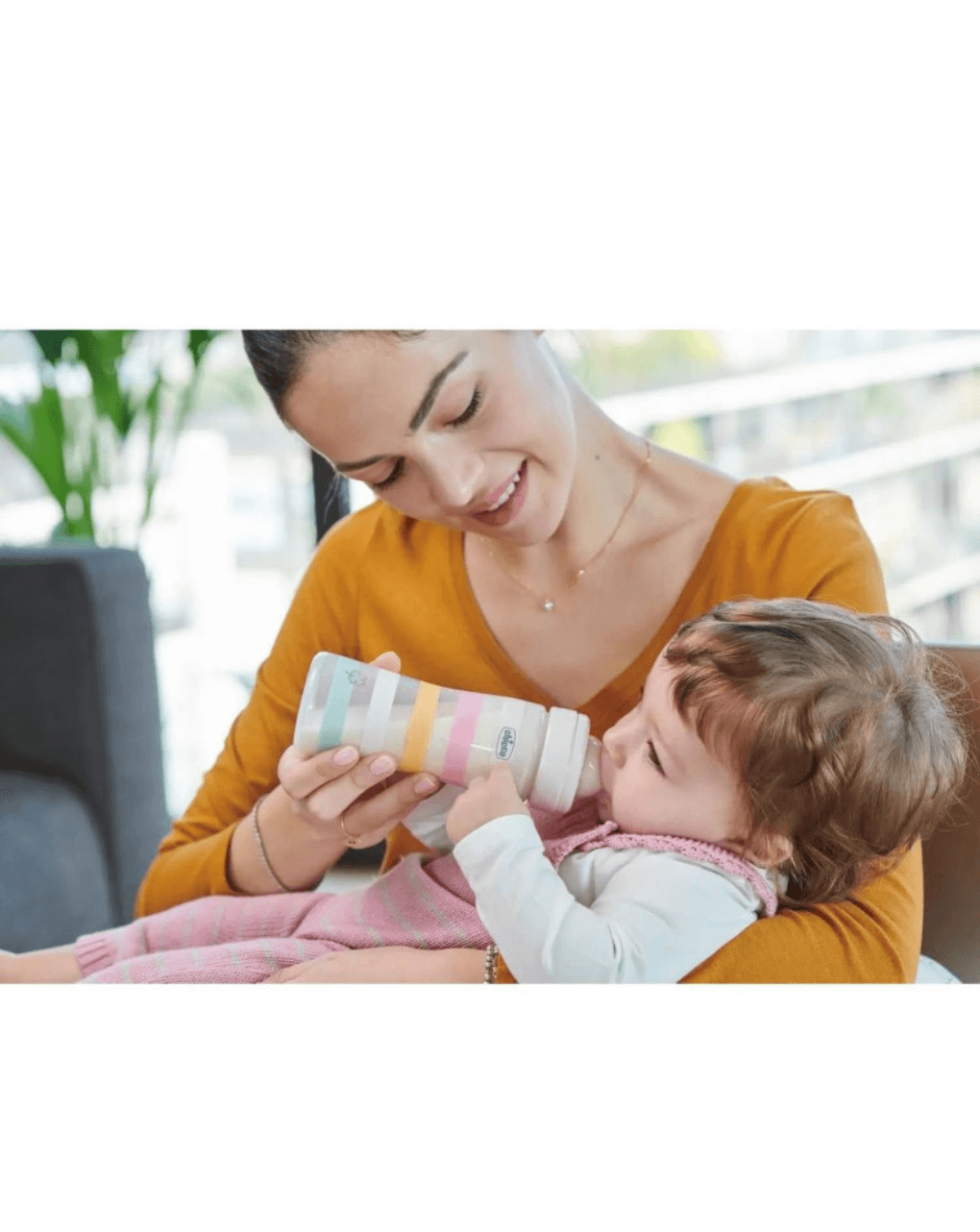 Chicco μπιμπερό πλαστικό well being 250ml white girl 2+ μηνών - Chicco