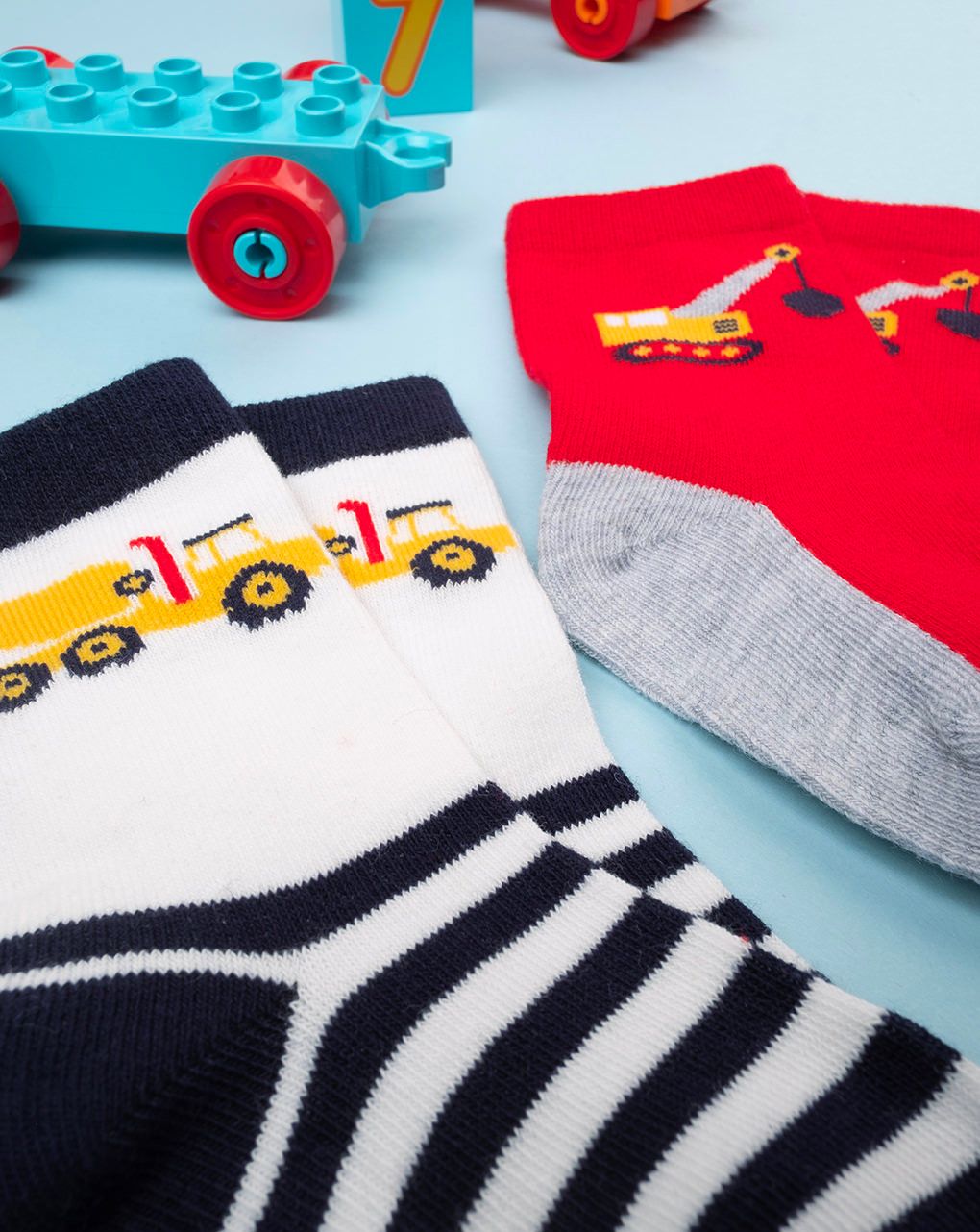 βρεφικά καλτσάκια με οχήματα πακέτο x2 για αγόρι - Prénatal