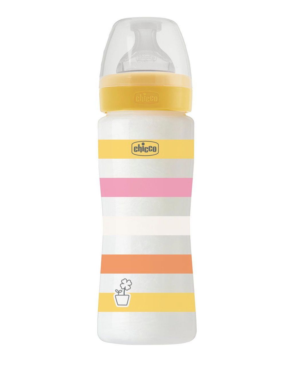 Chicco μπιμπερό πλαστικό well being 330ml yellow girl 4+ μηνών