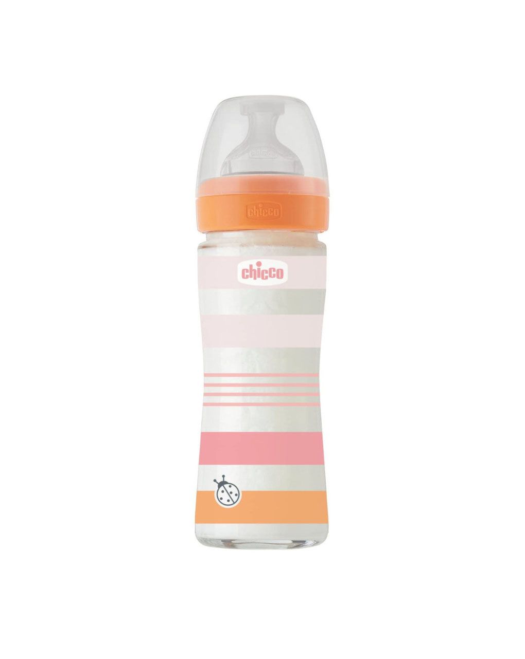 Chicco μπιμπερό γυάλινο well being 240ml orange 0+ μηνών