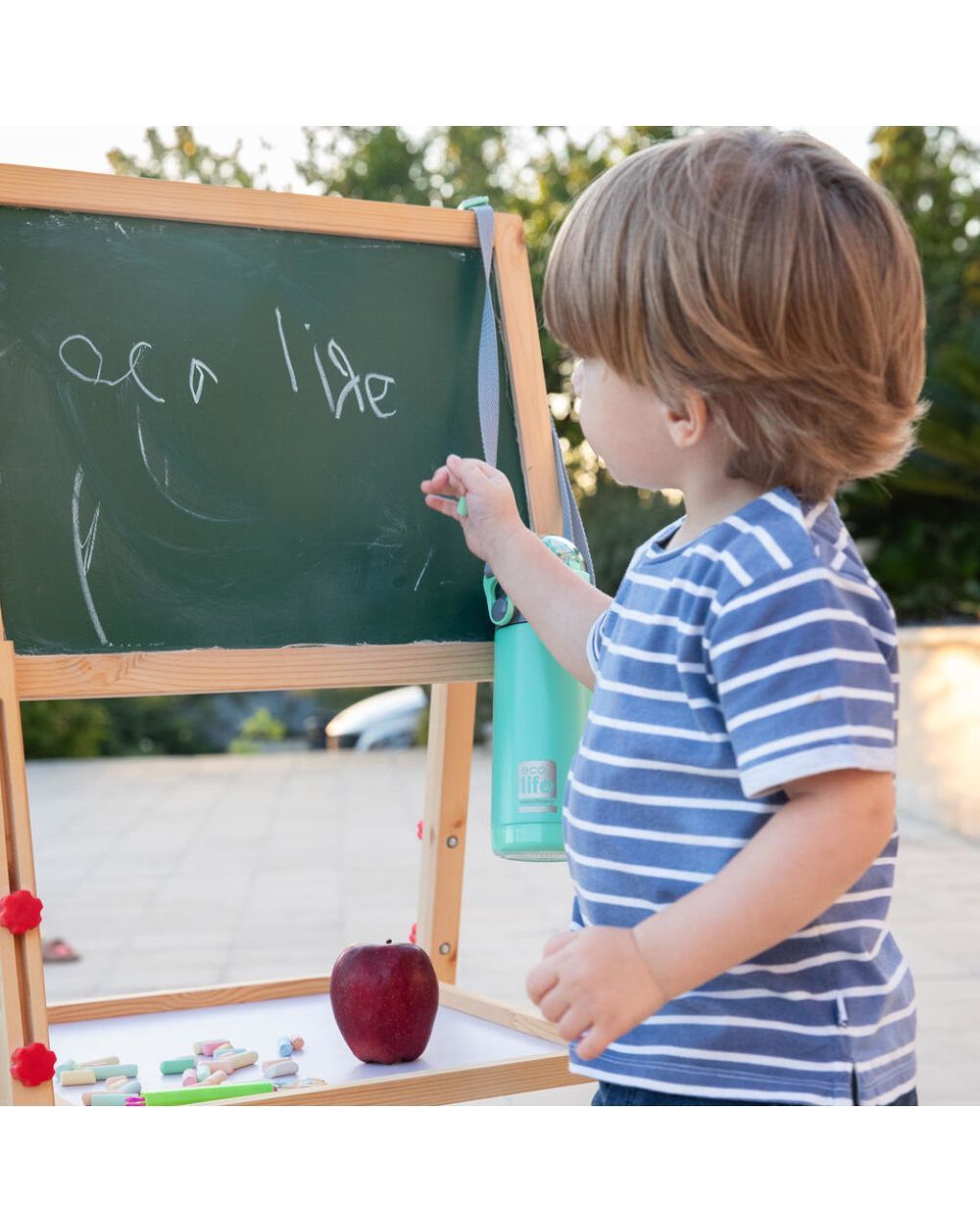 Ecolife ανοξείδωτο παγούρι με καλαμάκι kids thermos 400ml mint 33-bo-2988 - Ecolife