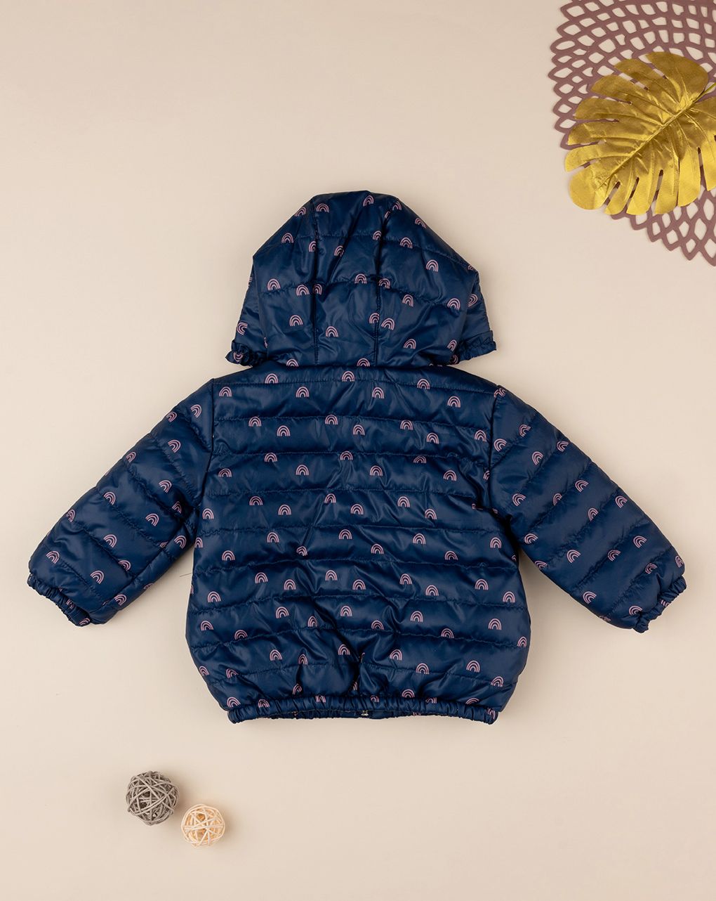 βρεφικό μπουφάν φουσκωτό με ουράνια τόξα για κορίτσι - Prénatal